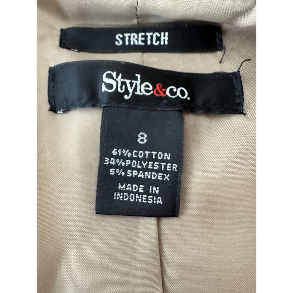 Style & Co Blazer Women Size 8 Beige Top Stretch Boho Corpcore Stretch Formal‎ - Picture 3 of 9